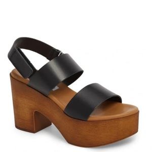Steve Madden Marena Black Leather Platform Sandal
